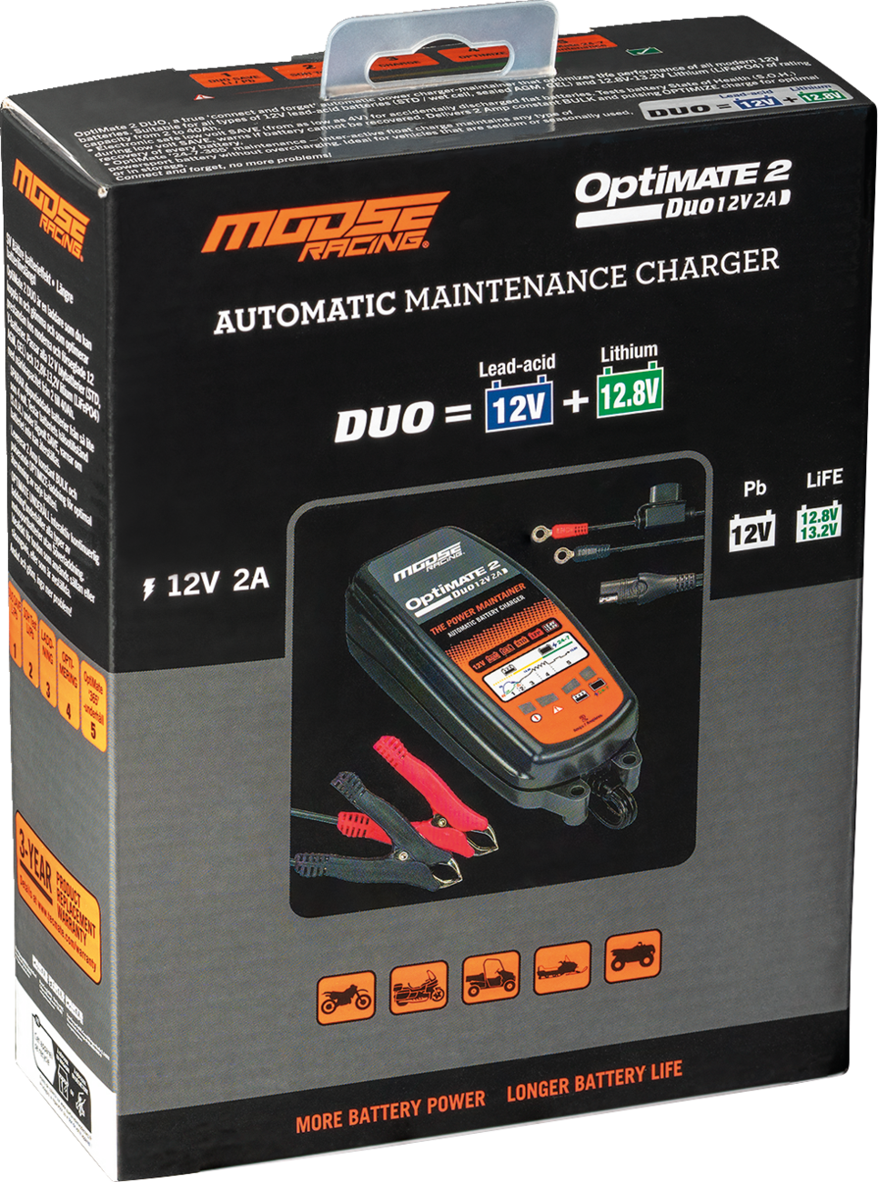 MOOSE OFFROAD Battery Charger/Maintainer - Optimate 2 Duo TM-555