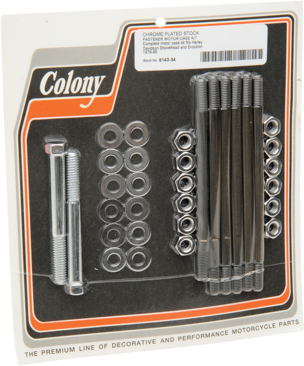 COLONY Hardware Kit - Motor Case Studs - Chrome - '79-'98 Harley-Davidson 8143-34