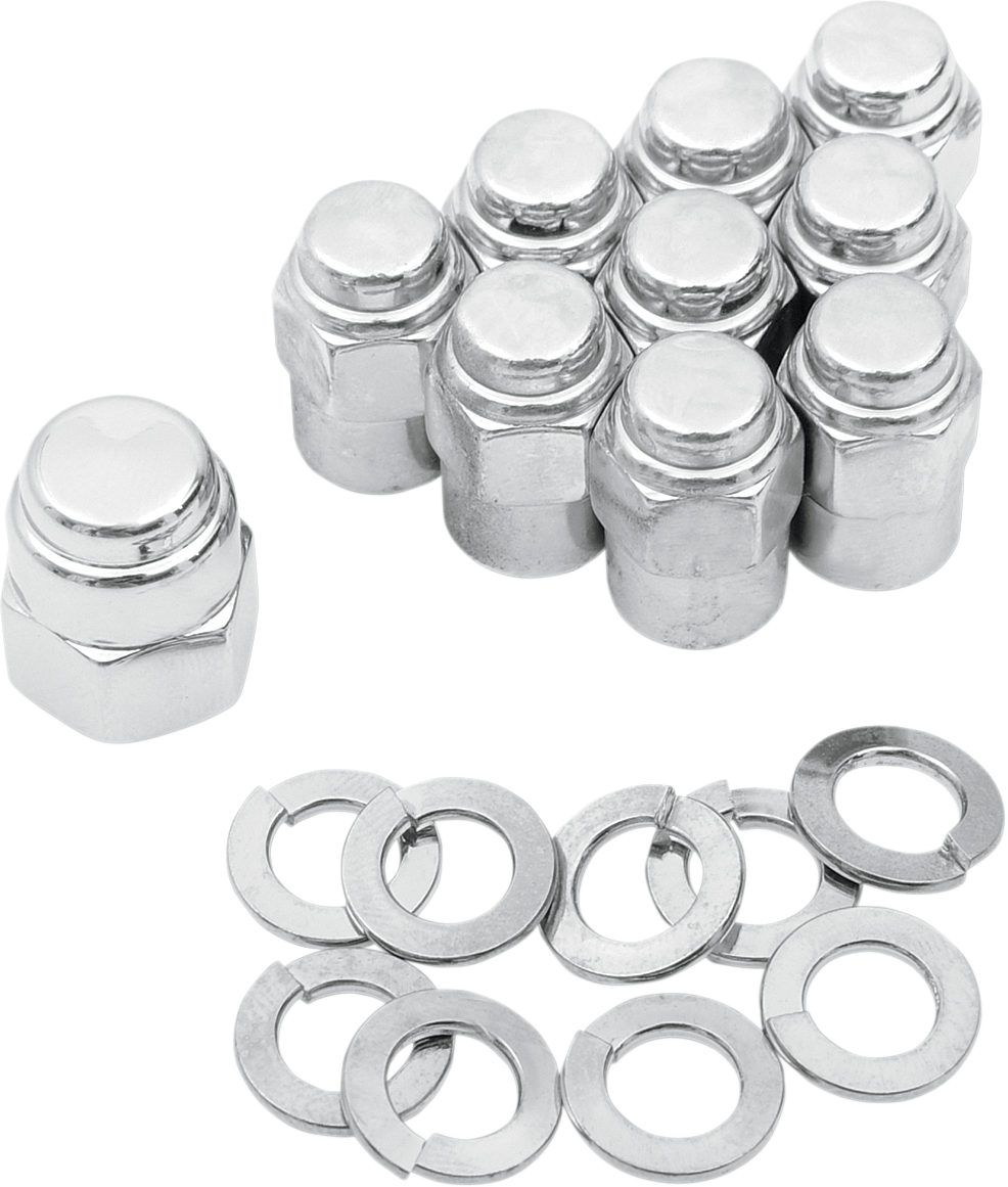 COLONY Cap Nuts with Washers - Transmission/Kicker Cover - Hex - '36-'85 Harley-Davidson 8752-19