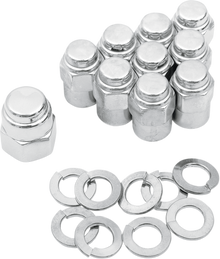 COLONY Cap Nuts with Washers - Transmission/Kicker Cover - Hex - '36-'85 Harley-Davidson 8752-19