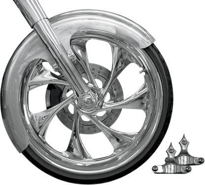 RC COMPONENTS Builder Front Fender Kit with Chrome Adapters - For 23" Wheel FNDRKT23