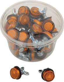 CHRIS PRODUCTS License Plate Reflectors - 40 Pack Tub - Amber CH40A