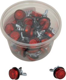 CHRIS PRODUCTS License Plate Reflectors - 40 Pack Tub - Red CH40R