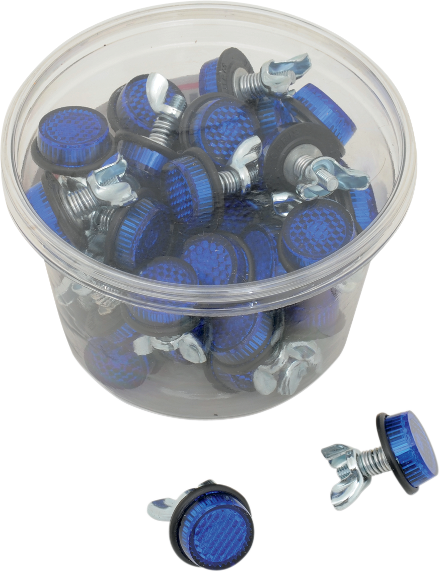 CHRIS PRODUCTS License Plate Reflectors - 40 Pack Tub - Blue CH40B