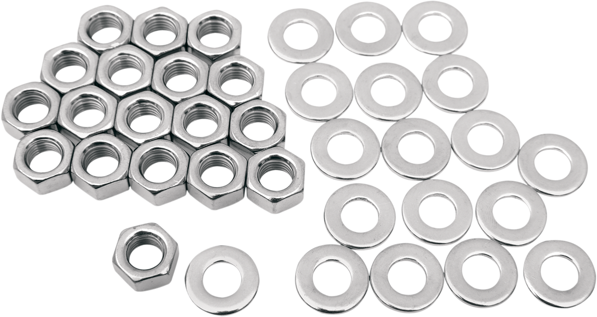 COLONY Hardware Kit - Rocker Box Nuts/Washers - Chrome - '66-'84 Harley-Davidson 8608-36