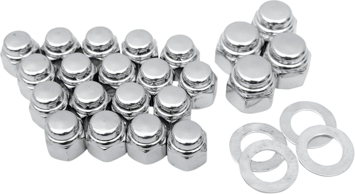 COLONY Cap Nuts with Washers - Rocker Box - Hex - '66-'84 Big Twin 8449-22