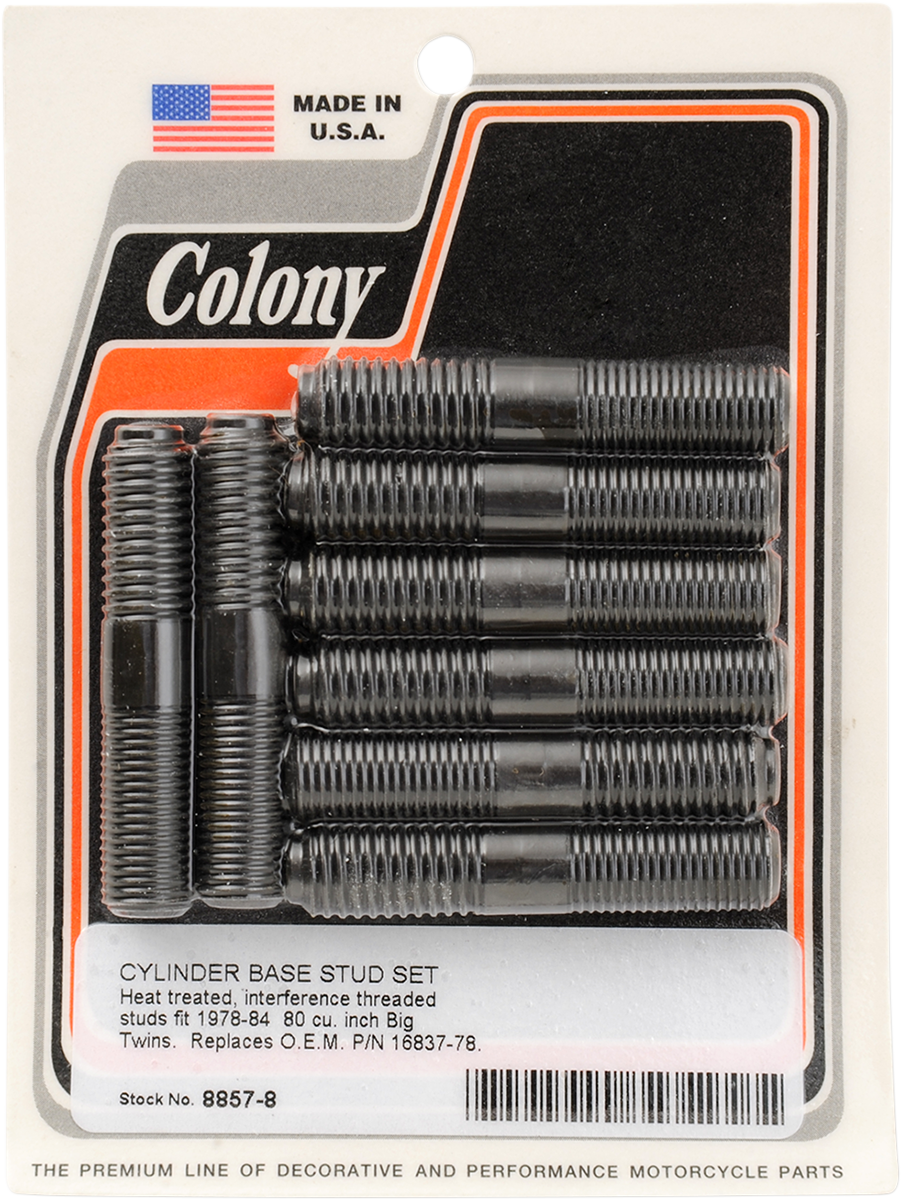 COLONY Cylinder Base Stud Set - '78-'84 Big Twin 8857-8