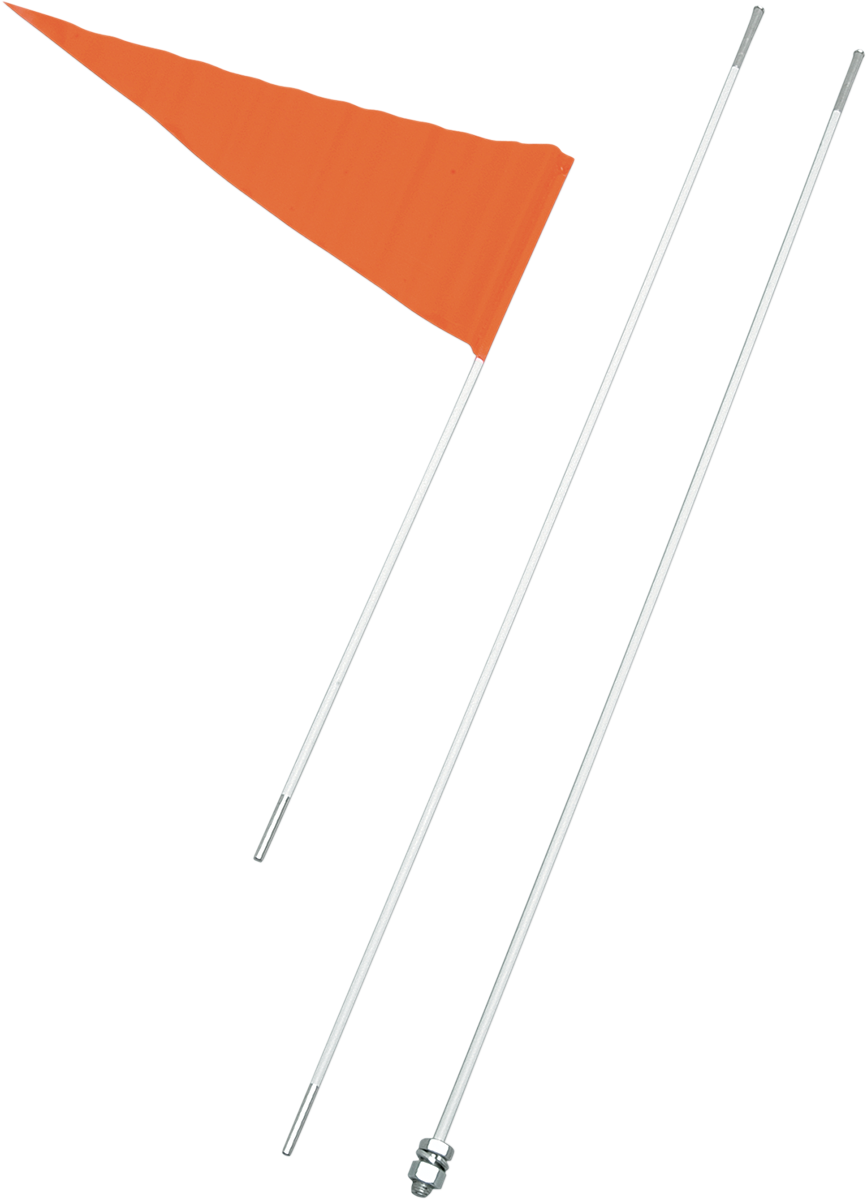 SAFETY VEHICLE EMBLEM Flag and Pole - 8' White Pole - 5 Pack 8B WHITE
