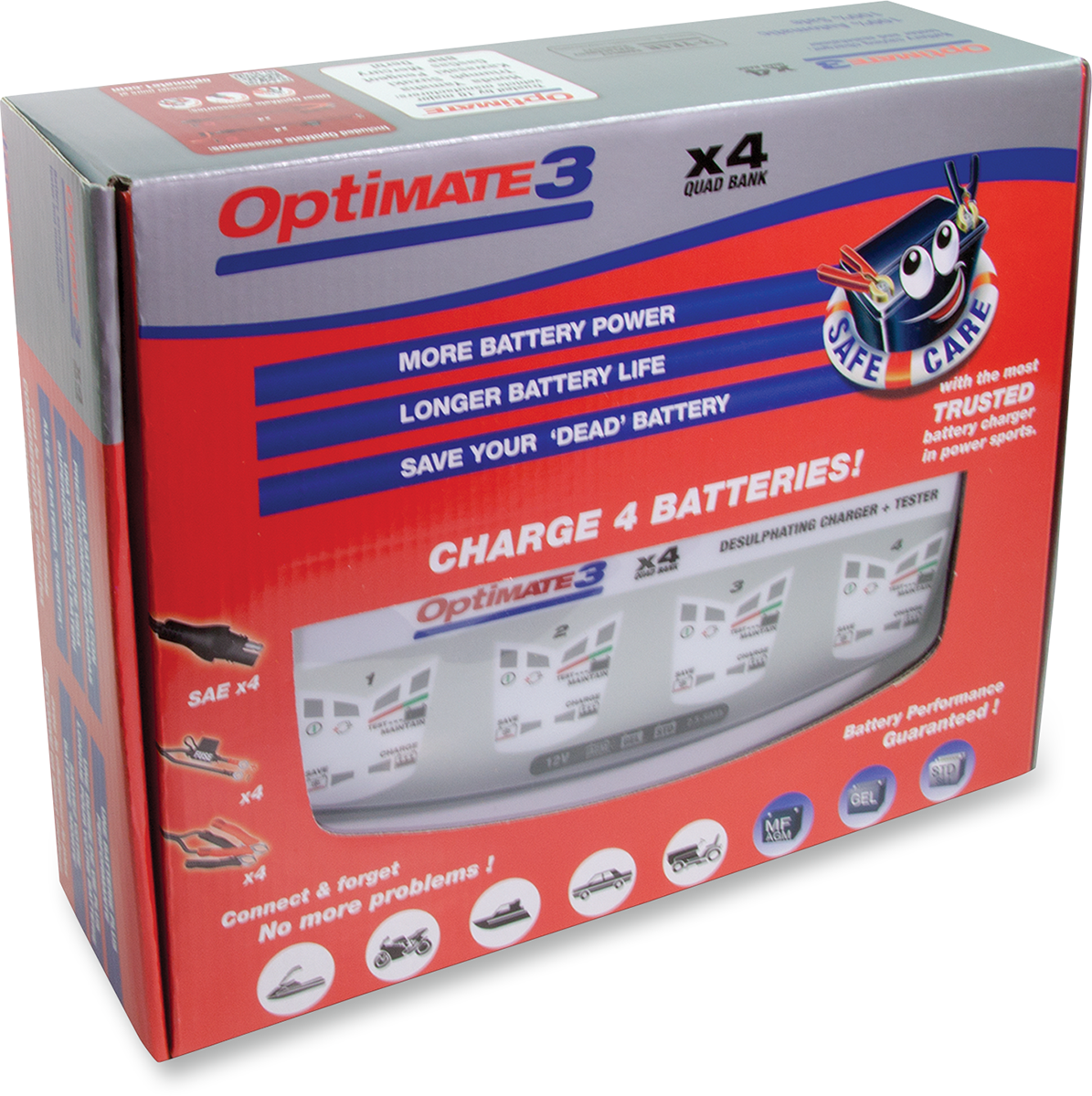TECMATE Battery Charger/Maintainer - 4 Bank TM455
