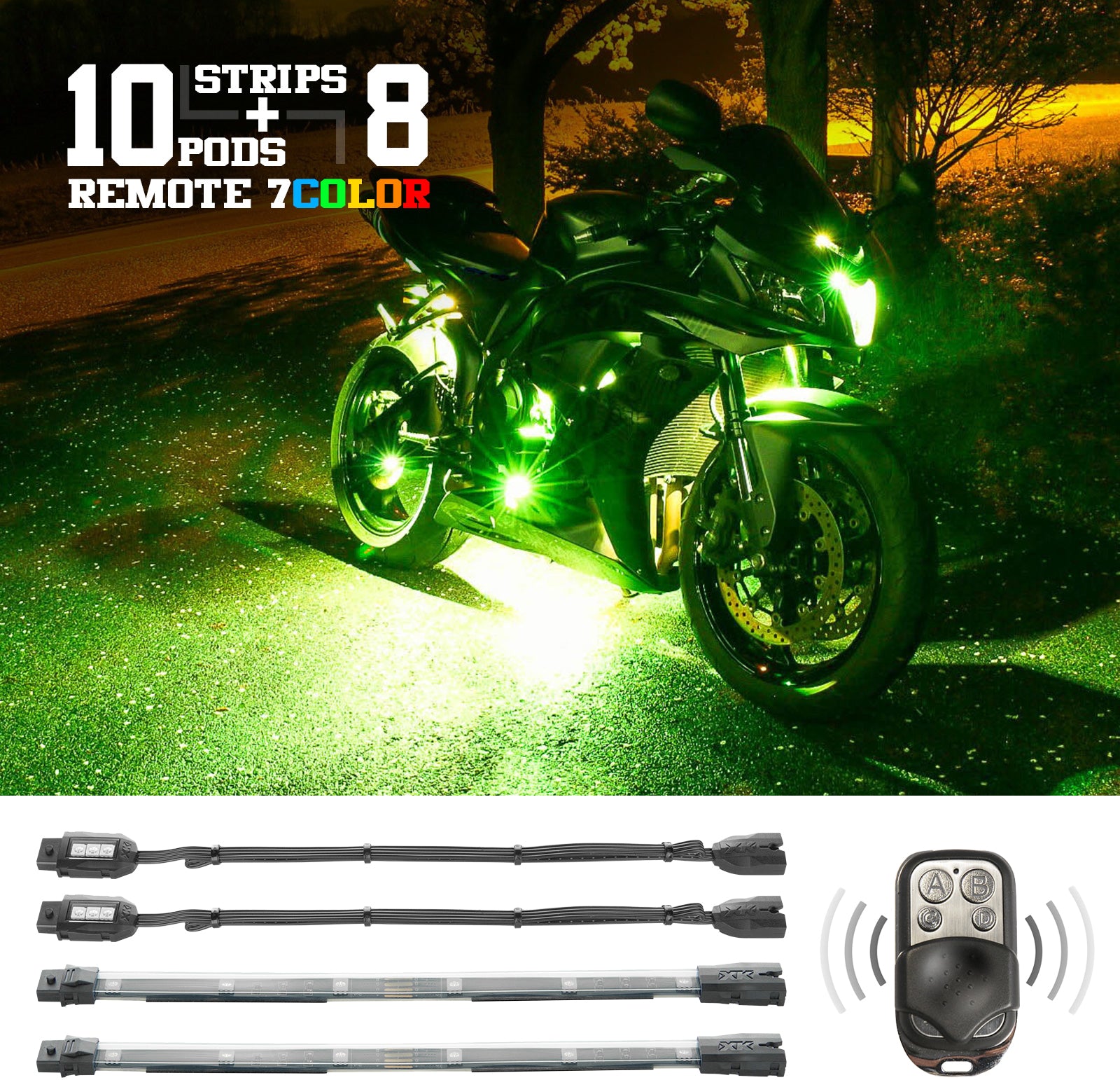 18pc 7 Color Remote