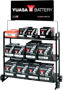 YUASA Battery Rack Display - with Wheel Kit - Yuasa YUASARACK