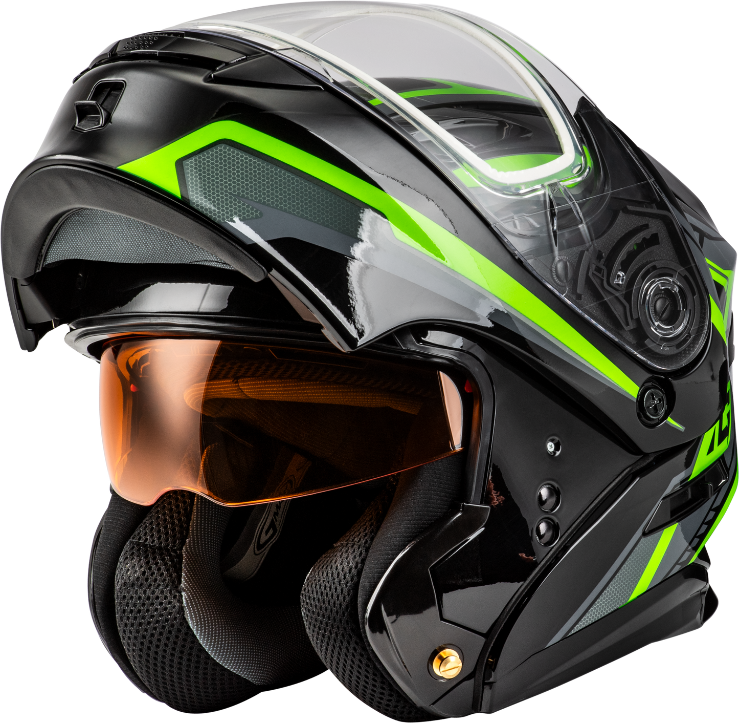 Md 01s Transistor Snow Helmet Black/Grey/Green Xs