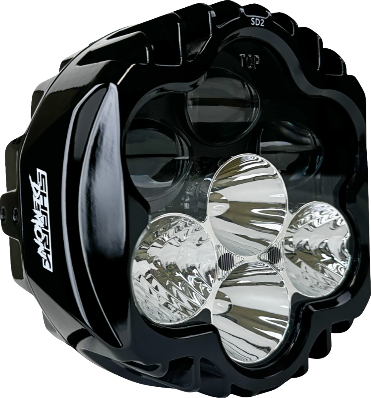 CUSTOM DYNAMICS LED Headlight - Shark Demon® - Pedestal Mount SD2-PM-W