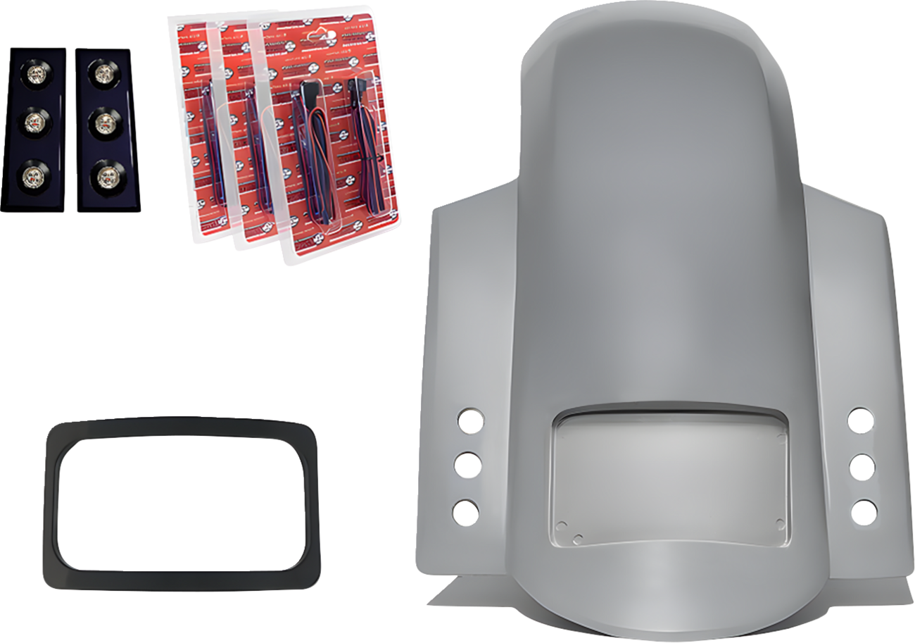 PAUL YAFFE BAGGER NATION Short Rear Fender - Sport - With Black Plate Frame - Thunder-pod Taillight RF-SSTH P-R-B