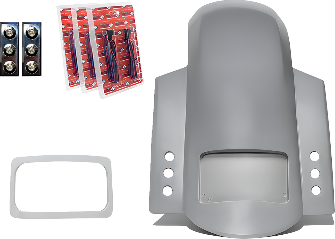 PAUL YAFFE BAGGER NATION Short Rear Fender - Sport - With Chrome Plate Frame - Thunder-pod Taillight RF-SSTH P-R-C