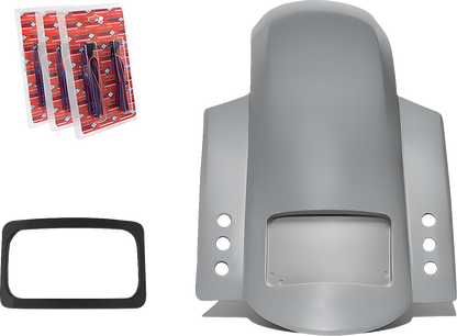 PAUL YAFFE BAGGER NATION Short Rear Fender - Sport - With Black Plate Frame - 3 Sets of Thunder Bolts RF-SS-3-THNDR-BLT-B