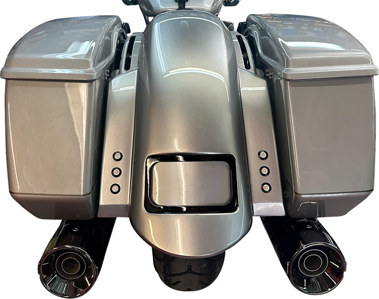 PAUL YAFFE BAGGER NATION Short Rear Fender - Sport - With Black Plate Frame - 3 Sets of Thunder Bolts RF-SS-3-THNDR-BLT-B