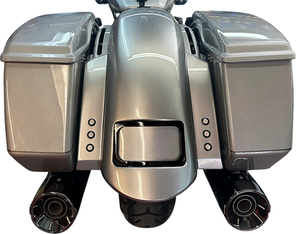 PAUL YAFFE BAGGER NATION Short Rear Fender - Sport - With Black Plate Frame - 3 Sets of Thunder Bolts RF-SS-3-THNDR-BLT-B