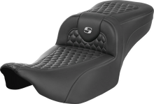 SADDLEMEN Roadsofa™ Extended Reach Seat - without Backrest - Honeycomb - Silver Stitch - FLTR/FLHX '23-'24 823-07-19005