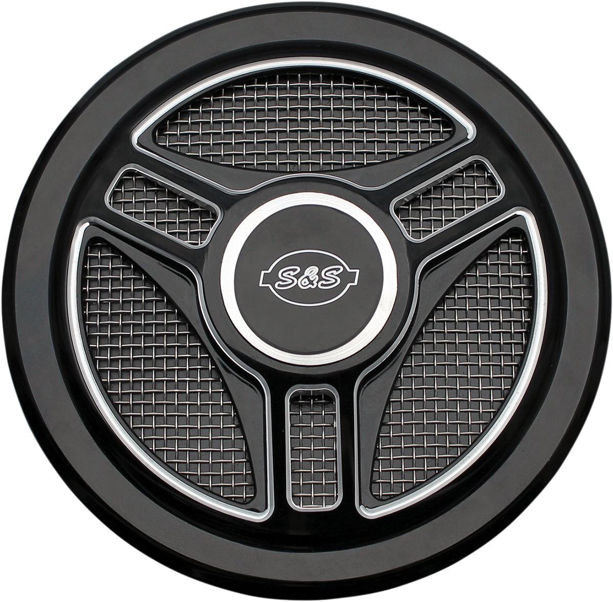 S&S CYCLE Air Cleaner Cover - Triple-Spoke - Black 170-0210