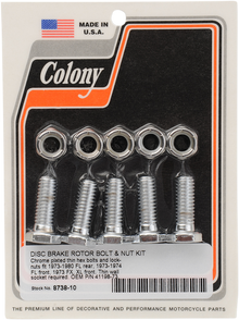COLONY Mounting Hardware Kit with Nuts - Brake Rotor - Hex - 1" 8738-10