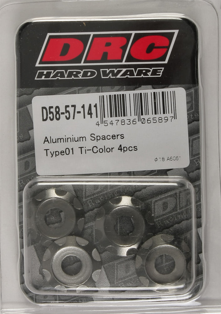 Aluminum Spacers Type 1 Titanium M6x12mm 4/Pk