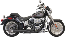 BASSANI XHAUST 2:1 Exhaust - Black - Short - Softail 12122J