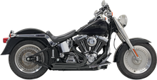 BASSANI XHAUST Pro Street Exhaust - Black - Turn Out - '86-'17 Softail 1S24DB