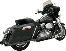 BASSANI XHAUST Megaphone Mufflers - Blk/Blk - Fluted - Performance Baffle FLH-517LRB