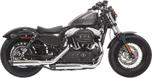 BASSANI XHAUST Firepower Series Slip-On Mufflers - Chrome/Black - Slash-Cut - Sportster 1X27SB