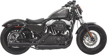 BASSANI XHAUST Firepower Series Slip-On Mufflers - Black - Fluted - Sportster 1X27TB