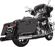 BASSANI XHAUST DNT Straight Can Mufflers for '95-'16 FL - Chrome/Black 1F7DNT5