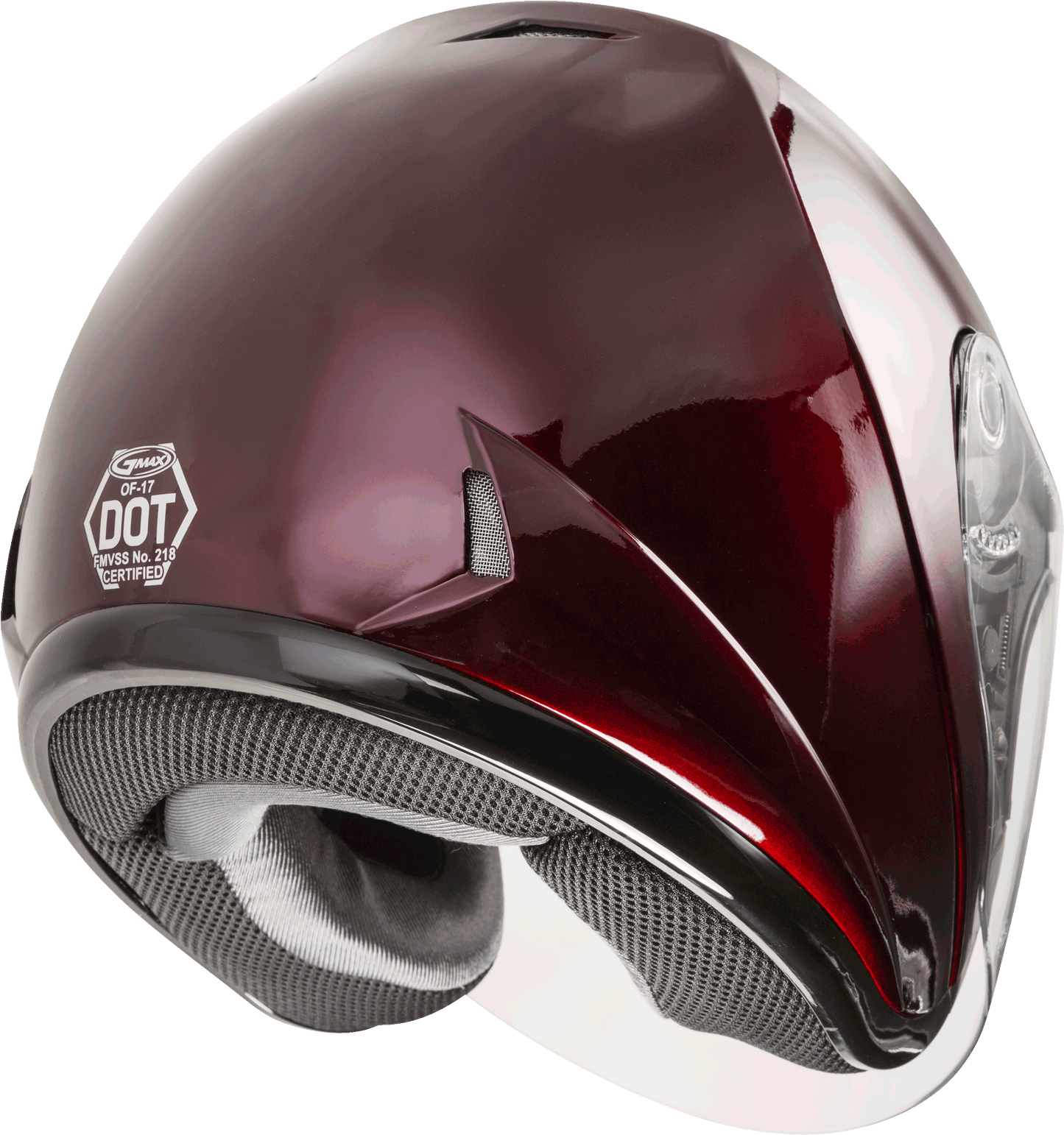 Of 17 Open Face Helmet Wine Red Md