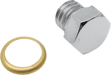 COLONY Drain Plug - Transmission/Motor Case/Oil Tank with Brass Gasket - Standard - Chrome 8494-1