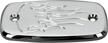BARON Master Cylinder Cover - Flame - Suzuki - Chrome BA-7681-03