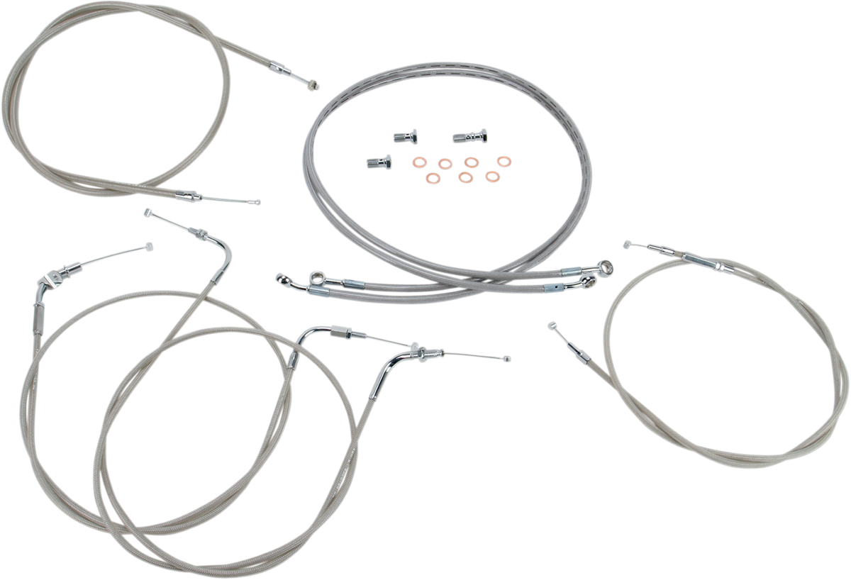 BARON Stainless Handlebar Cable/Line Kit - XVS1100CL BA-8042KT-12