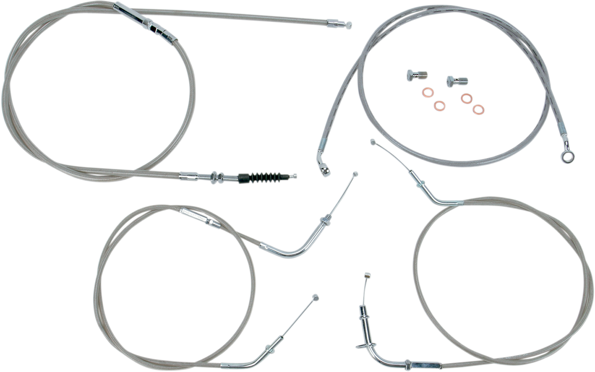BARON Stainless Handlebar Cable/Line Kit - 12"-14" - VN900 BA-8074KT-12