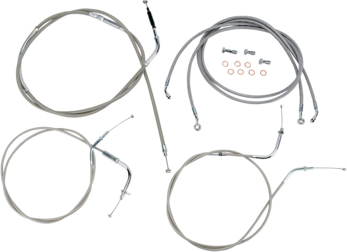 BARON Stainless Handlebar Cable/Line Kit - 12"-14" - VN2000 BA-8076KT-12