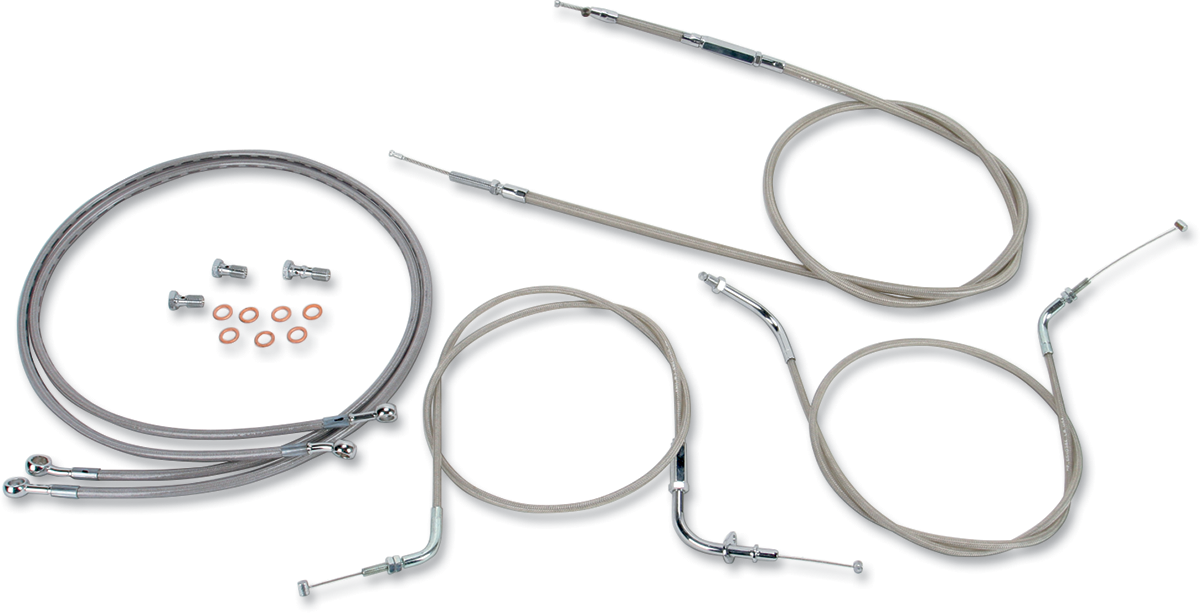 BARON Stainless Handlebar Cable/Line Kit - 12"-14" - XVS1300 BA-801300KT-12