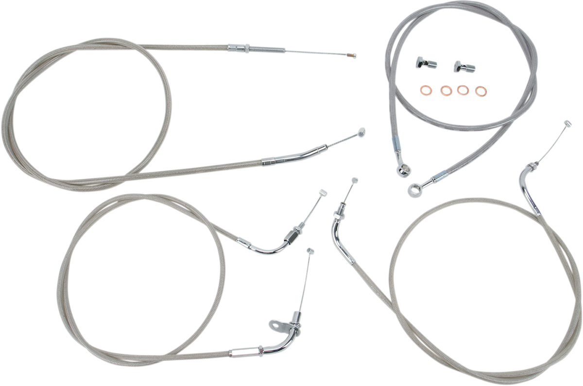 BARON Stainless Handlebar Cable/Line Kit - 15"-17" - XVS650CL BA-8015KT-16