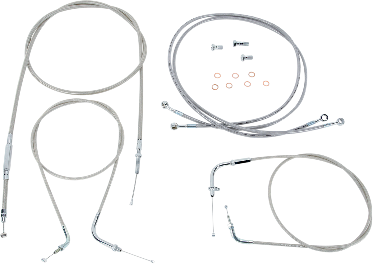 BARON Stainless Handlebar Cable/Line Kit - 15"-17" - XVS1300 BA-801300KT-16