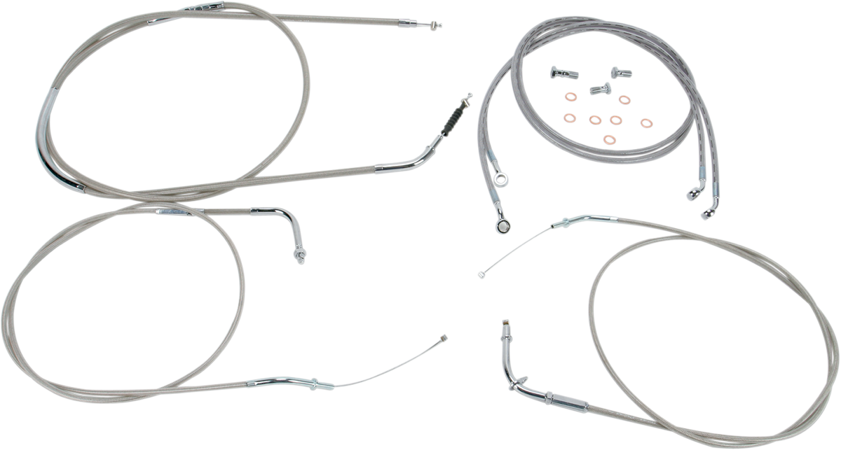 BARON Stainless Handlebar Cable/Line Kit - 15"-17" - VN2000 BA-8076KT-16