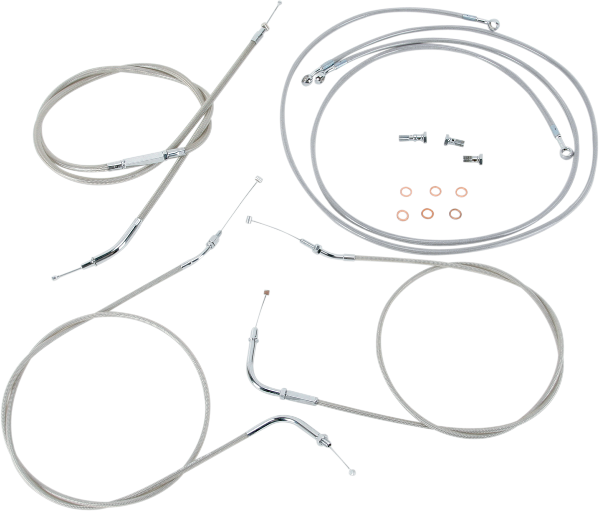 BARON Stainless Handlebar Cable/Line Kit - 18"-20" - '99-'03 Roadstar BA-8021KT-18