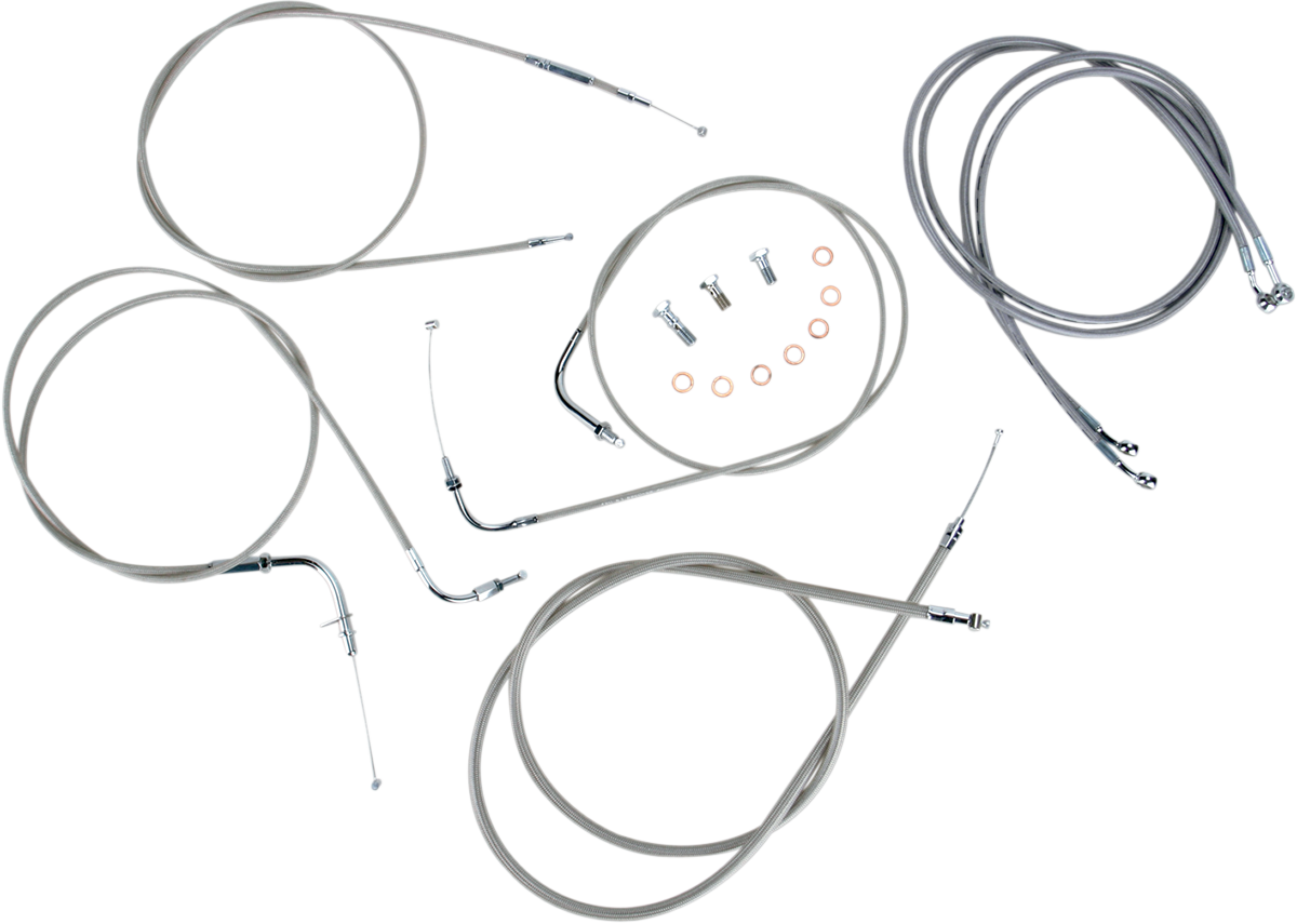 BARON Stainless Handlebar Cable/Line Kit - 18"-20" - XVS1100CU BA-8048KT-18