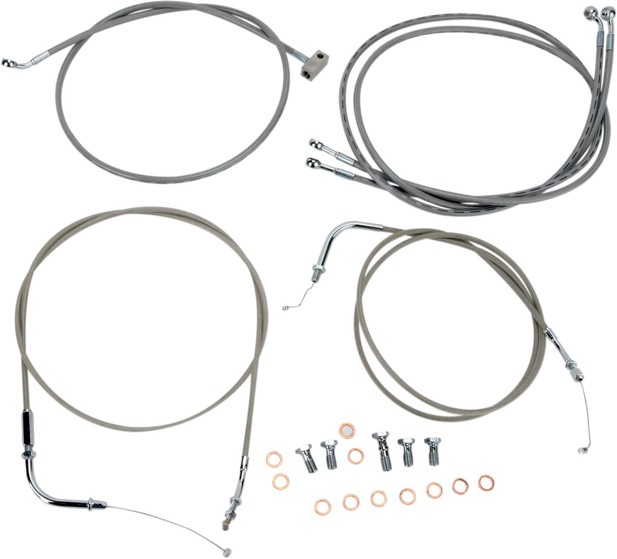 BARON Stainless Handlebar Cable/Line Kit - 18"-20" - Roadliner BA-8059KT-18