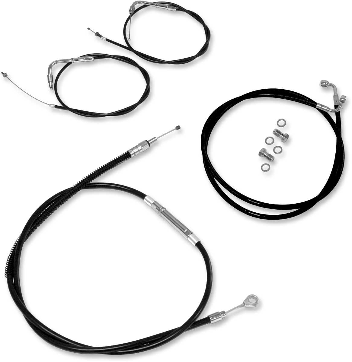 BARON Black Handlebar Cable/Line Kit - +2" - Bolt BA-8050KT-08B