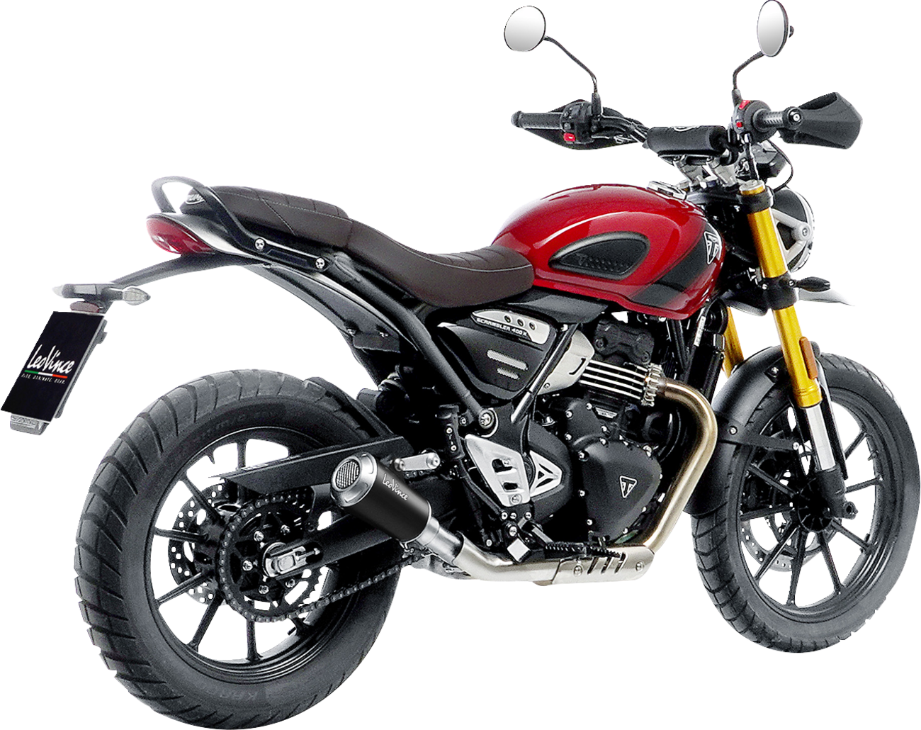 LEOVINCE LV-10 Slip-On Muffler - Black Stainless Steel - Scrambler/Speed 400 15268BU
