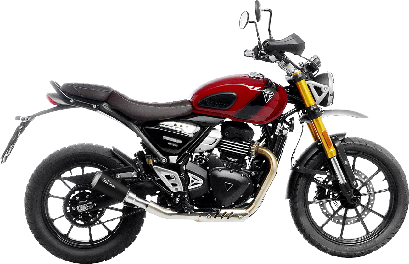 LEOVINCE LV-10 Slip-On Muffler - Black Stainless Steel - Scrambler/Speed 400 15268BU