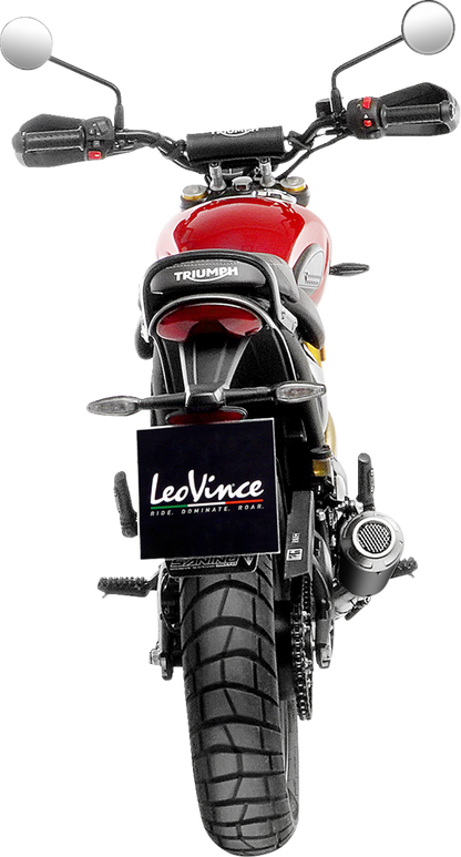 LEOVINCE LV-10 Slip-On Muffler - Black Stainless Steel - Scrambler/Speed 400 15268BU