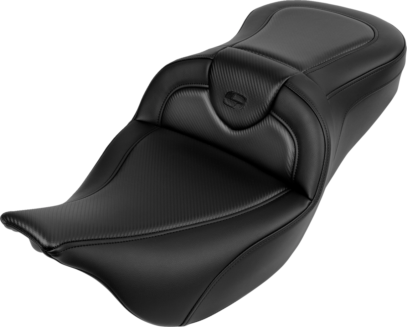 SADDLEMEN Roadsofa™ Seat - without Backrest - Carbon Fiber - Black Stitch - 'FL '08-'19 808-07B-18500
